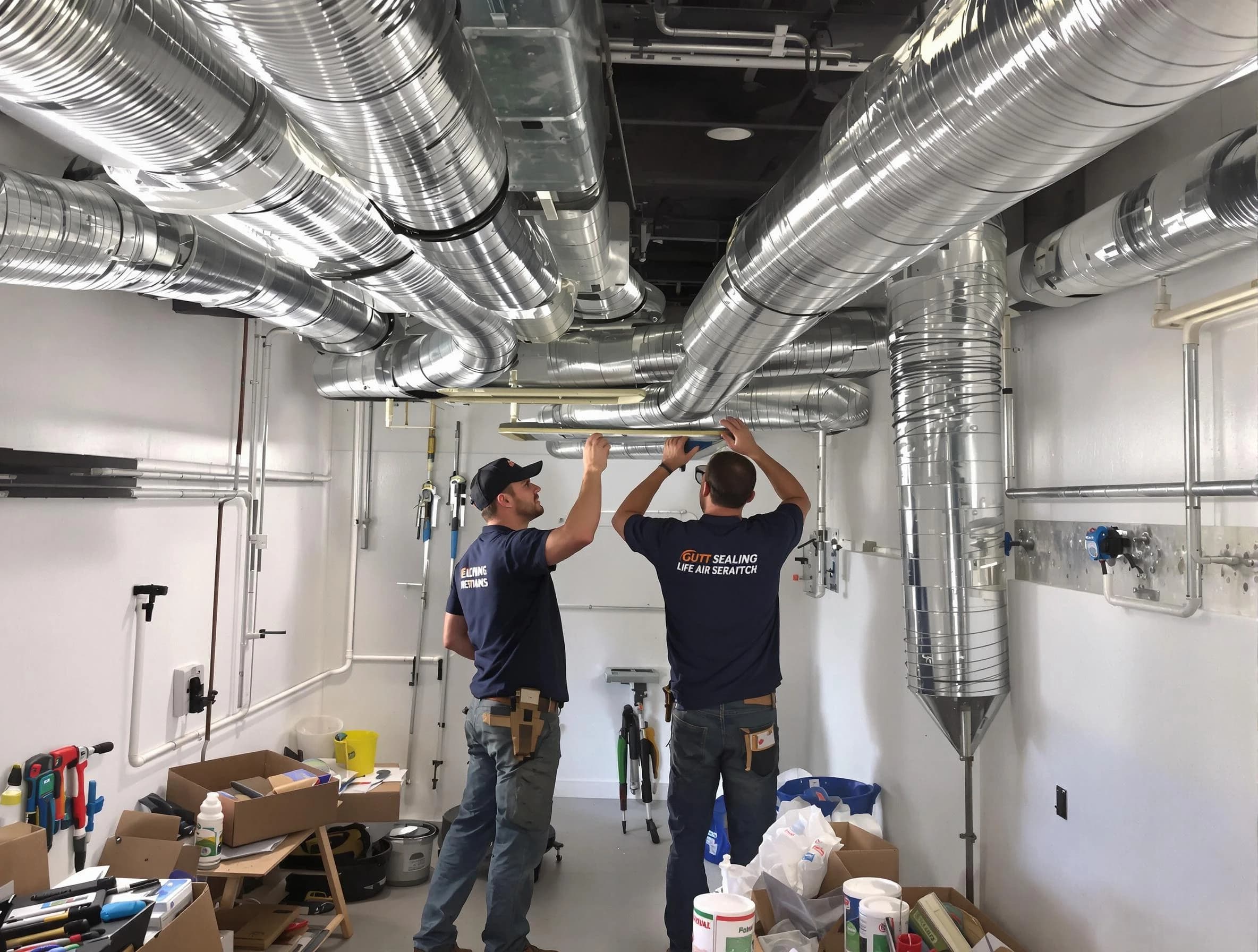 South Park Air Duct Cleaning technician applying professional duct sealing solutions in South Park