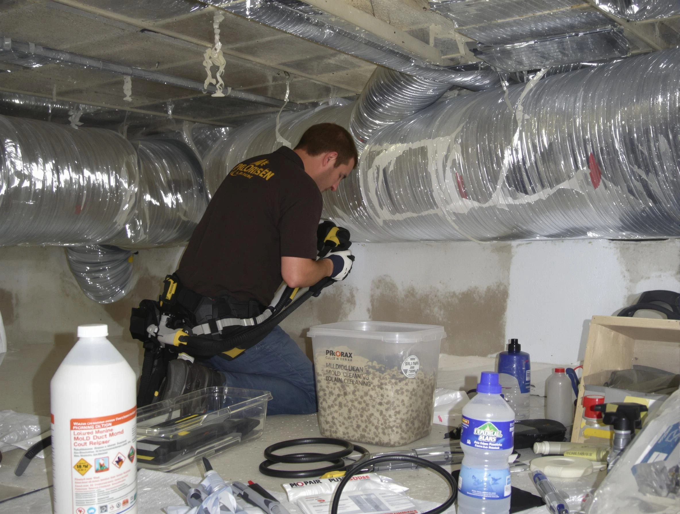 South Park Air Duct Cleaning specialist performing professional mold removal from air ducts in South Park
