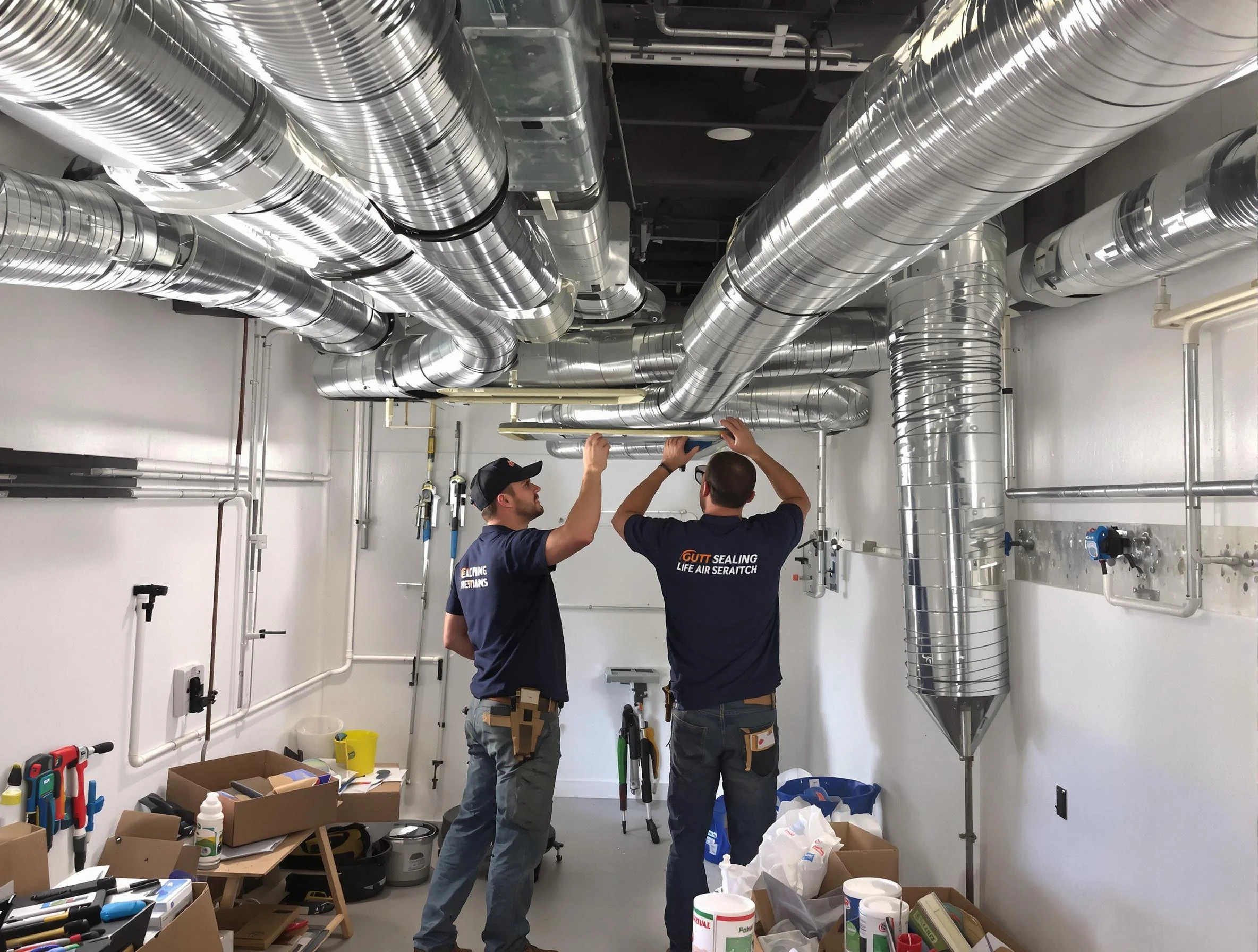 South Park Air Duct Cleaning technician applying professional duct sealing solutions in South Park